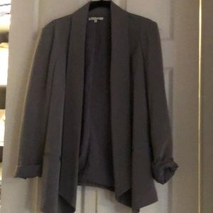 Rebecca Minkoff silk jacket size 8 grey lined.